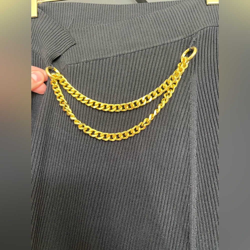 NWOT Nicholas Gisele Skirt with Gold Chain Accent in Black, Size XS - Picture 4 of 8